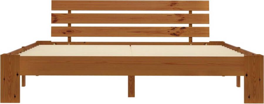 VidaLife Bedframe massief grenenhout honingbruin 160x200 cm