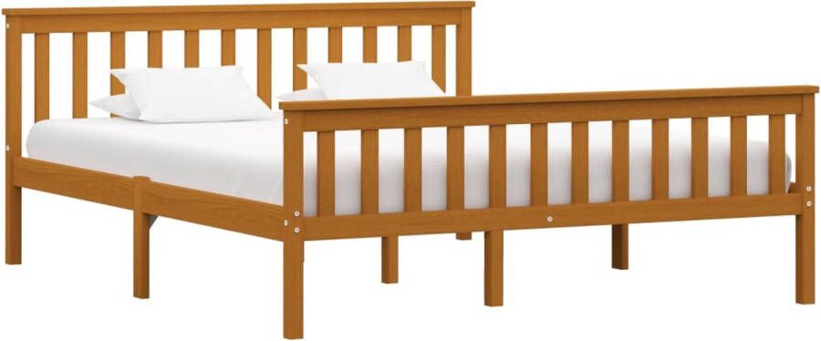 VidaLife Bedframe massief grenenhout honingbruin 160x200 cm