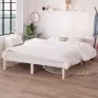 VidaLife Bedframe massief grenenhout wit 140x200 cm - Thumbnail 2