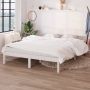 VidaLife Bedframe massief grenenhout wit 160x200 cm - Thumbnail 8