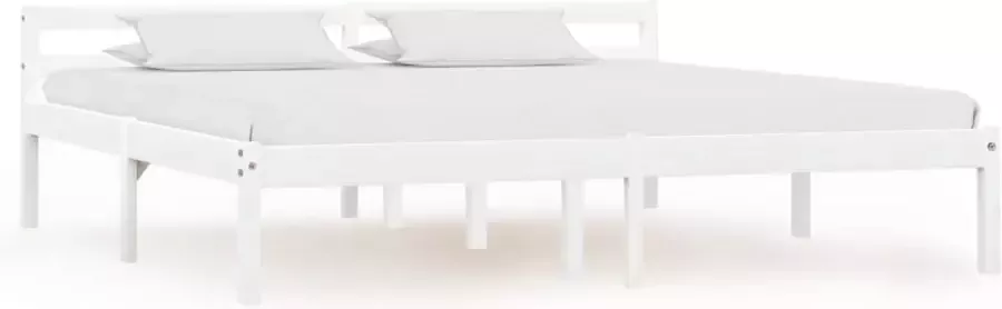 VidaLife Bedframe massief grenenhout wit 160x200 cm - Foto 11