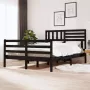 VidaLife Bedframe massief hout zwart 135x190 cm 4FT6 Double - Thumbnail 1