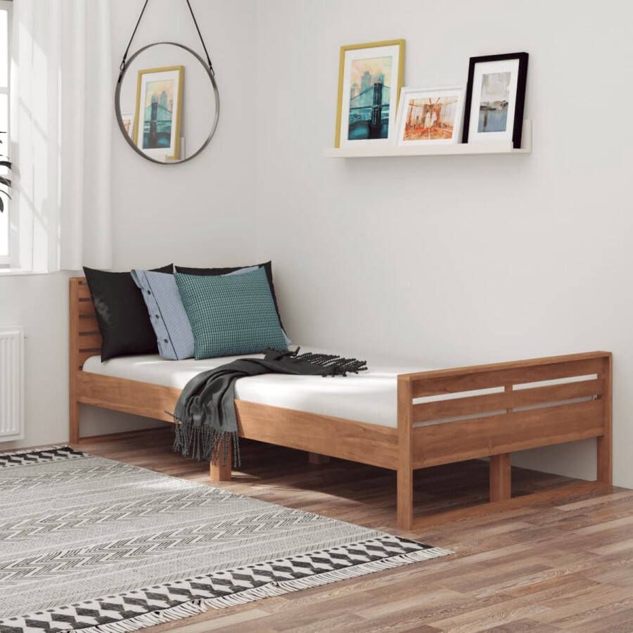 VidaLife Bedframe massief teakhout 100x200 cm