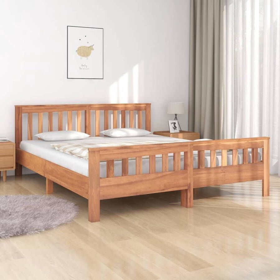 VidaLife Bedframe massief teakhout 160x200 cm