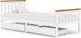 VidaLife Bedframe met 2 lades massief grenenhout wit 100x200 cm - Thumbnail 1