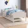 VidaLife Bedframe met 2 lades massief grenenhout wit 90x200 cm - Thumbnail 2