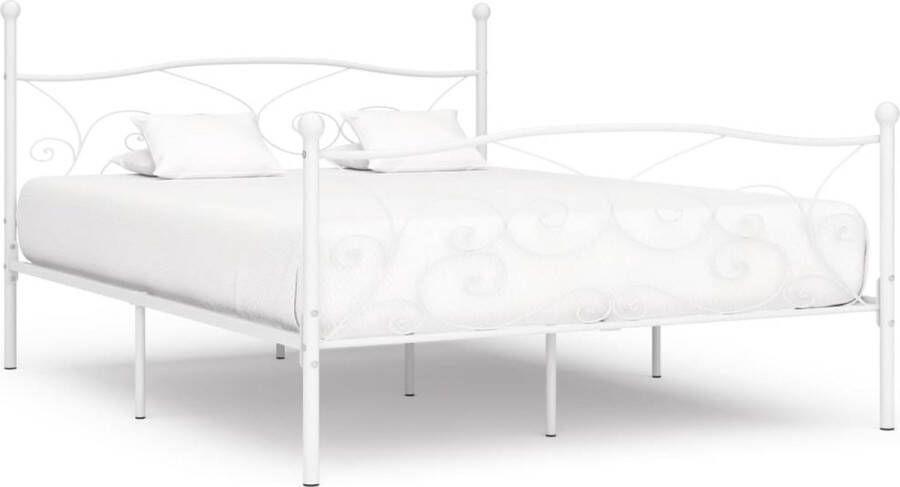 VidaLife Bedframe met lattenbodem metaal wit 180x200 cm