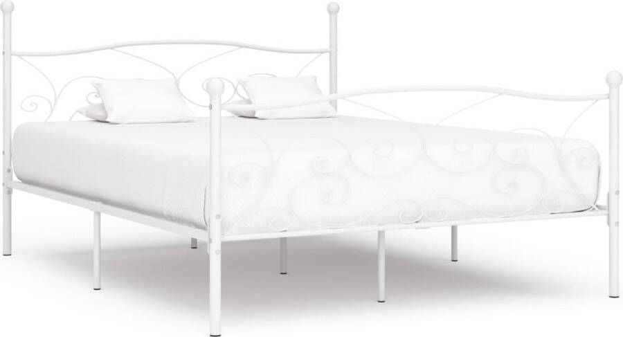 VidaLife Bedframe met lattenbodem metaal wit 200x200 cm