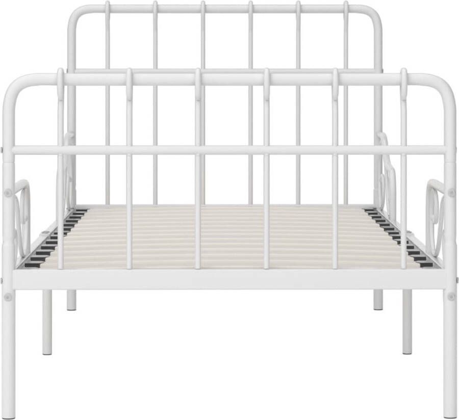 VidaLife Bedframe met lattenbodem metaal wit 90x200 cm