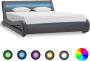 VidaLife Bedframe met LED kunstleer grijs 120x200 cm - Thumbnail 3