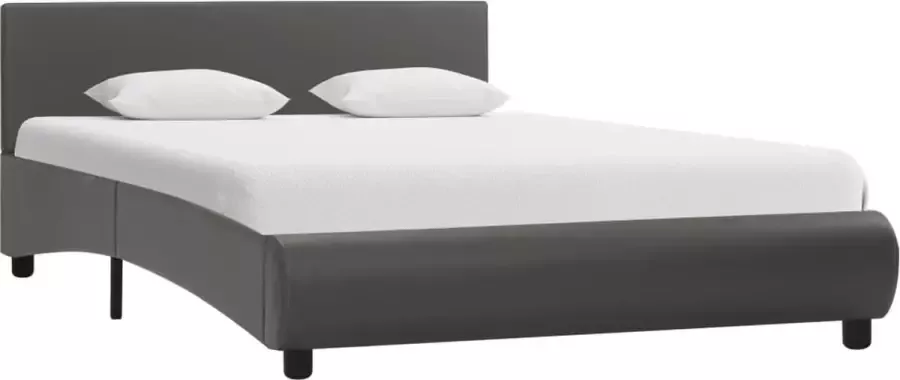 VidaLife Bedframe met LED kunstleer grijs 120x200 cm - Foto 3