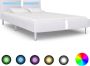 VidaLife Bedframe met LED kunstleer wit 140x200 cm - Thumbnail 5