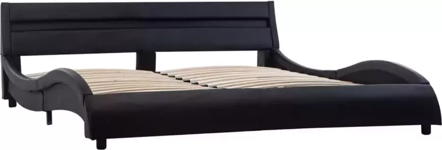 VidaLife Bedframe met LED kunstleer zwart 120x200 cm - Foto 6