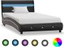 VidaLife Bedframe met LED kunstleer zwart 90x200 cm - Thumbnail 1