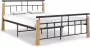 VidaLife Bedframe metaal en massief eikenhout 140x200 cm - Thumbnail 2