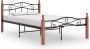 VidaLife Bedframe metaal en massief eikenhout zwart 120x200 cm - Thumbnail 2