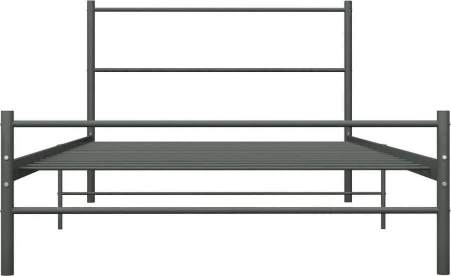 VidaLife Bedframe metaal grijs 100x200 cm