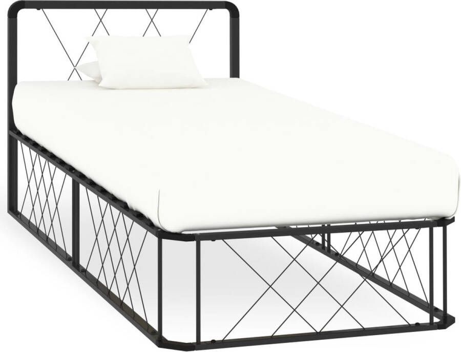 VidaLife Bedframe metaal grijs 100x200 cm