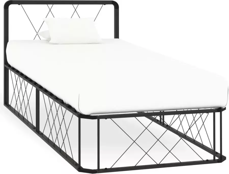 VidaLife Bedframe metaal grijs 100x200 cm