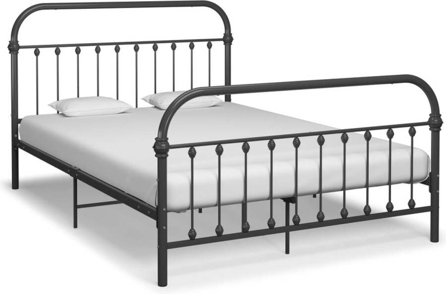 VidaLife Bedframe metaal grijs 140x200 cm