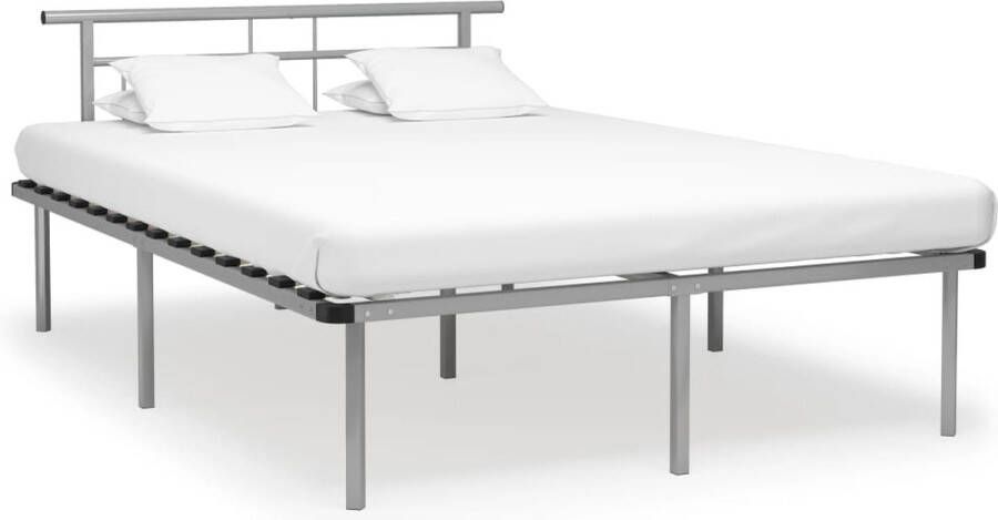 VidaLife Bedframe metaal grijs 140x200 cm