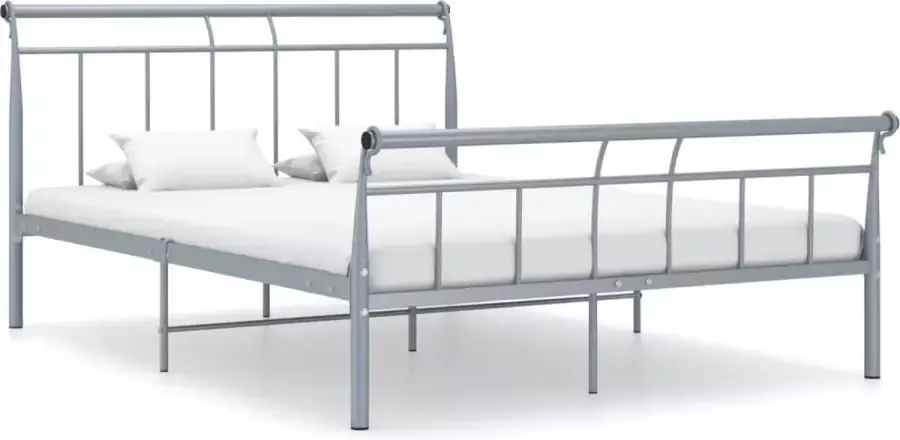 VidaLife Bedframe metaal grijs 140x200 cm - Foto 5