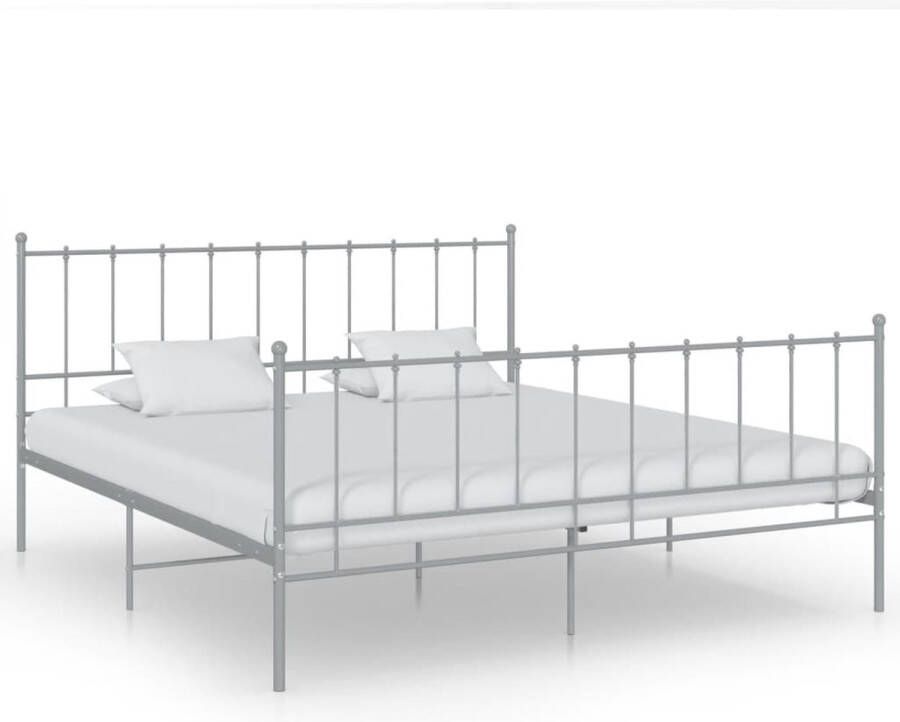 VidaLife Bedframe metaal grijs 160x200 cm