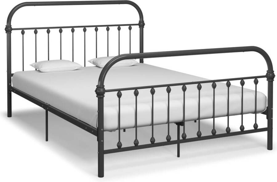 VidaLife Bedframe metaal grijs 160x200 cm