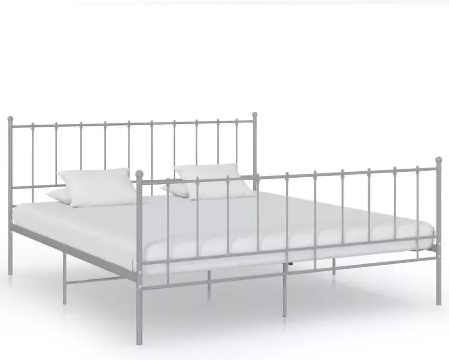 VidaLife Bedframe metaal grijs 160x200 cm