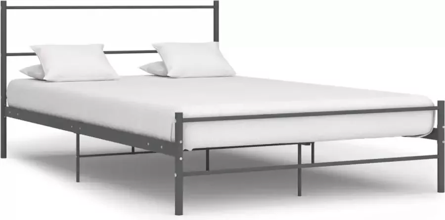 VidaLife Bedframe metaal grijs 160x200 cm - Foto 3