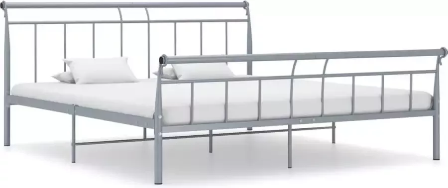 VidaLife Bedframe metaal grijs 160x200 cm - Foto 4