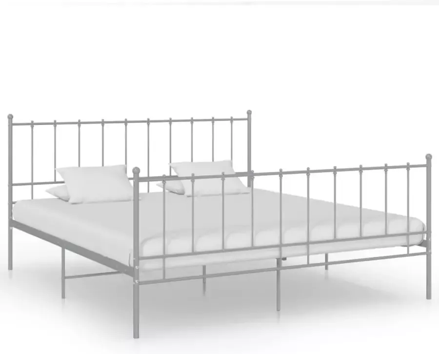 VidaLife Bedframe metaal grijs 180x200 cm - Foto 2