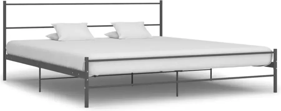 VidaLife Bedframe metaal grijs 180x200 cm - Foto 7