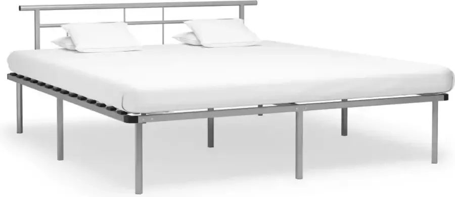VidaLife Bedframe metaal grijs 180x200 cm - Foto 4