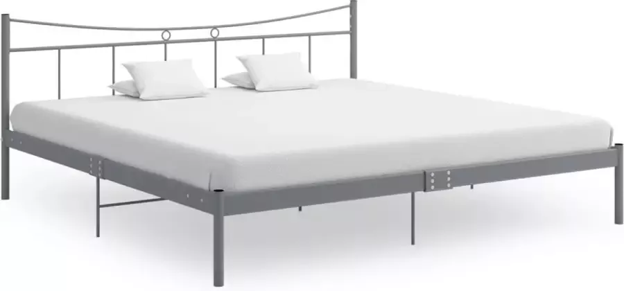 VidaLife Bedframe metaal grijs 200x200 cm - Foto 3