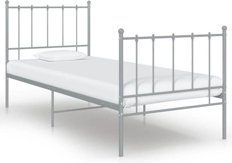 VidaLife Bedframe metaal grijs 90x200 cm