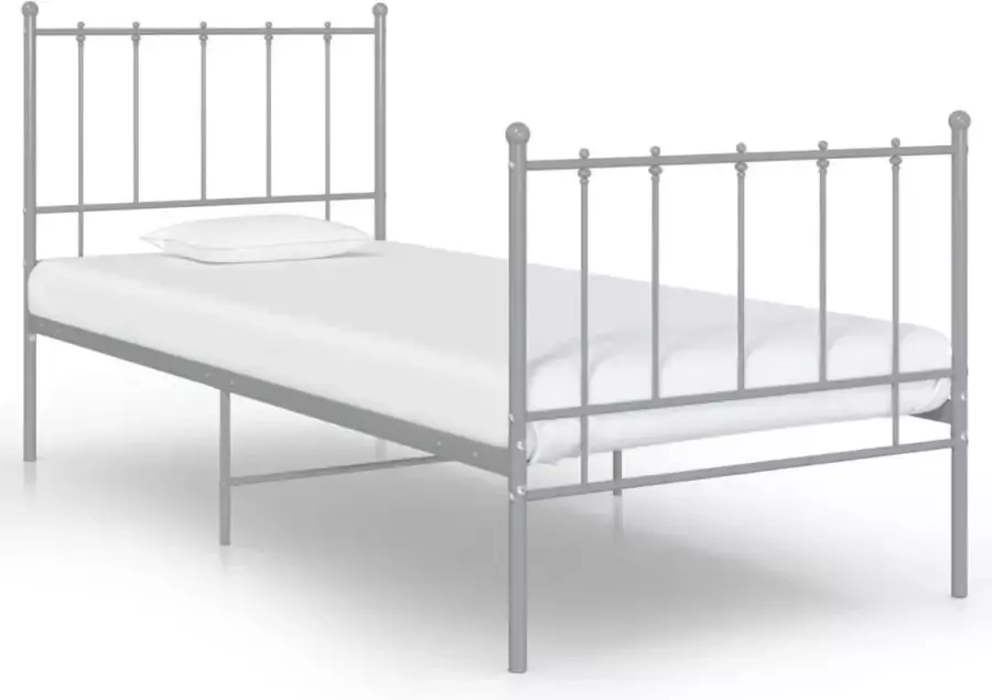 VidaLife Bedframe metaal grijs 90x200 cm - Foto 3
