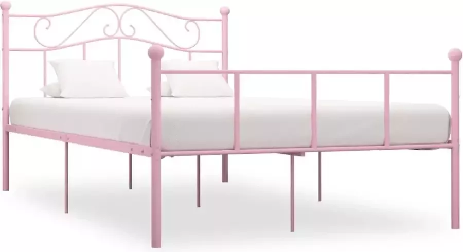 VidaLife Bedframe metaal roze 120x200 cm