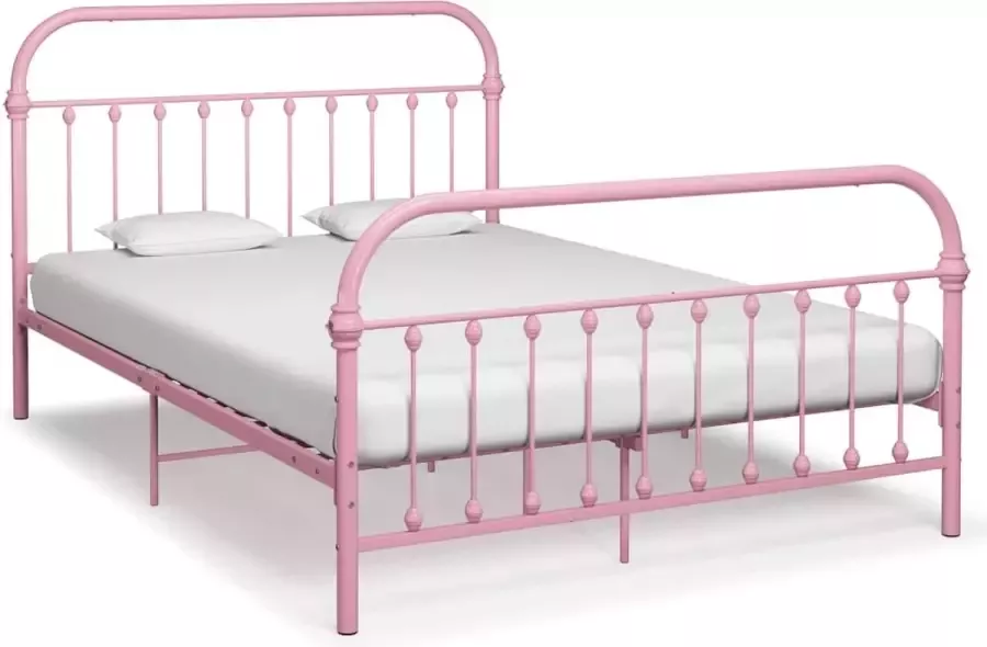 VidaLife Bedframe metaal roze 140x200 cm