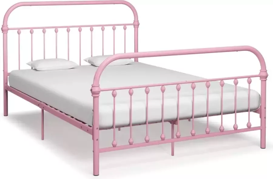 VidaLife Bedframe metaal roze 160x200 cm