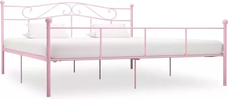 VidaLife Bedframe metaal roze 180x200 cm