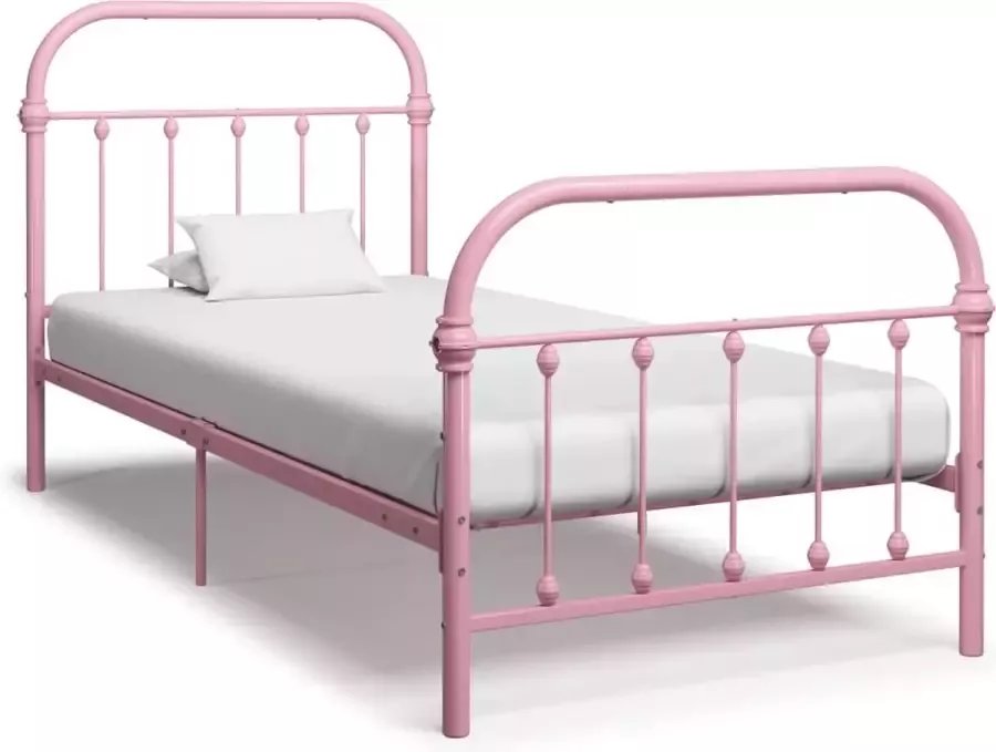 VidaLife Bedframe metaal roze 90x200 cm