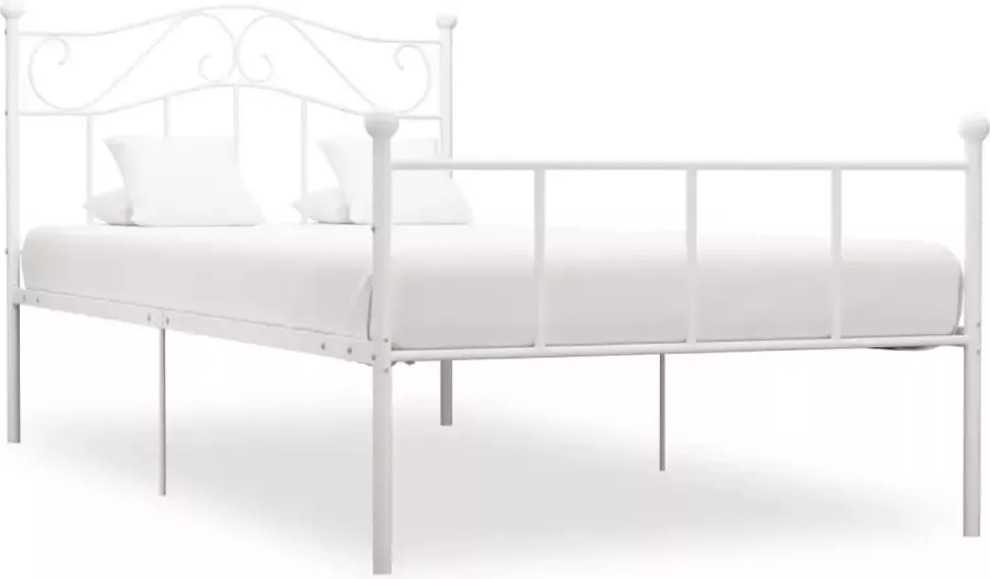 VidaLife Bedframe metaal wit 100x200 cm - Foto 7