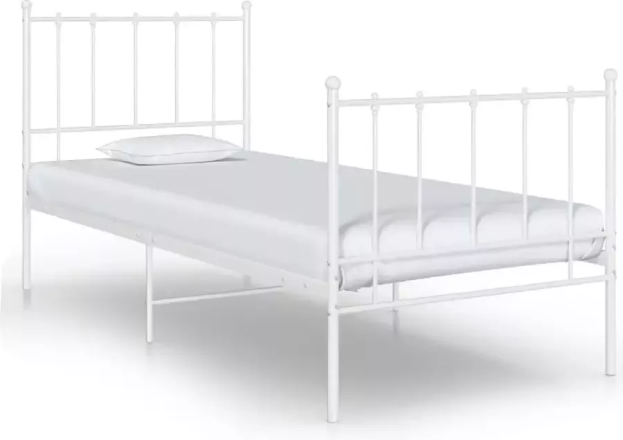 VidaLife Bedframe metaal wit 100x200 cm - Foto 4