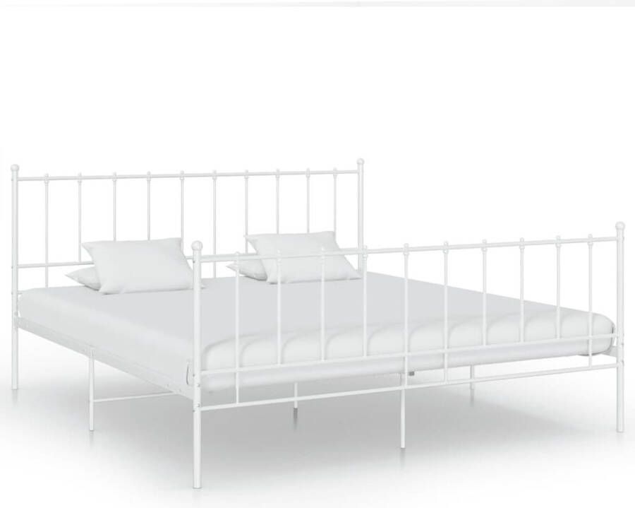 VidaLife Bedframe metaal wit 200x200 cm