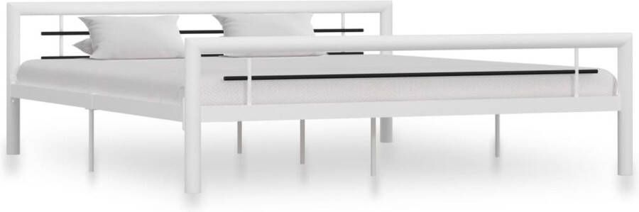 VidaLife Bedframe metaal wit en zwart 180x200 cm