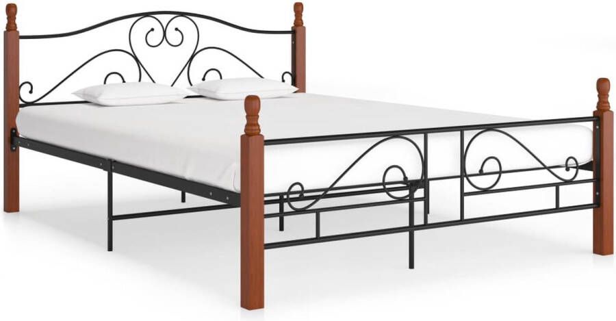 VidaLife Bedframe metaal zwart 140x200 cm