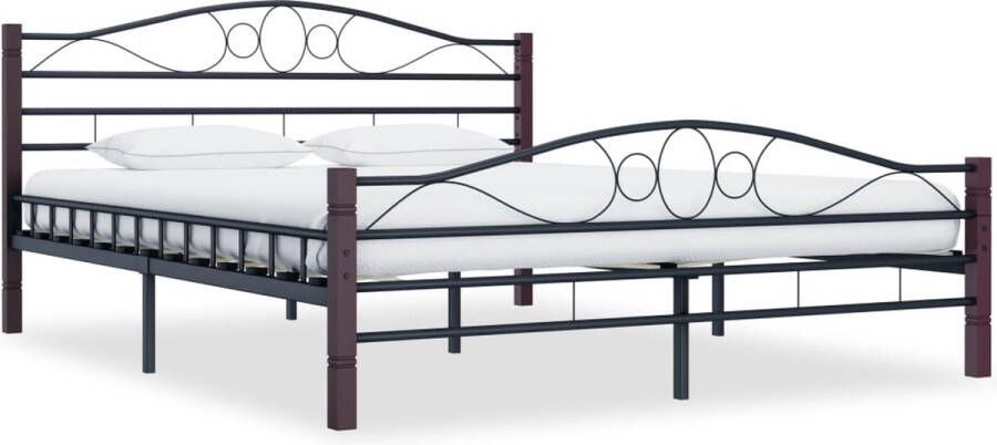 VidaLife Bedframe metaal zwart 200x200 cm