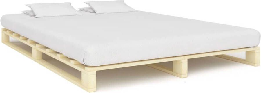 VidaLife Bedframe pallet massief grenenhout 140x200 cm