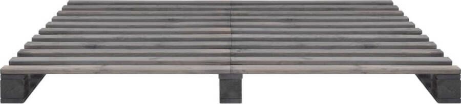 VidaLife Bedframe pallet massief grenenhout grijs 200x200 cm